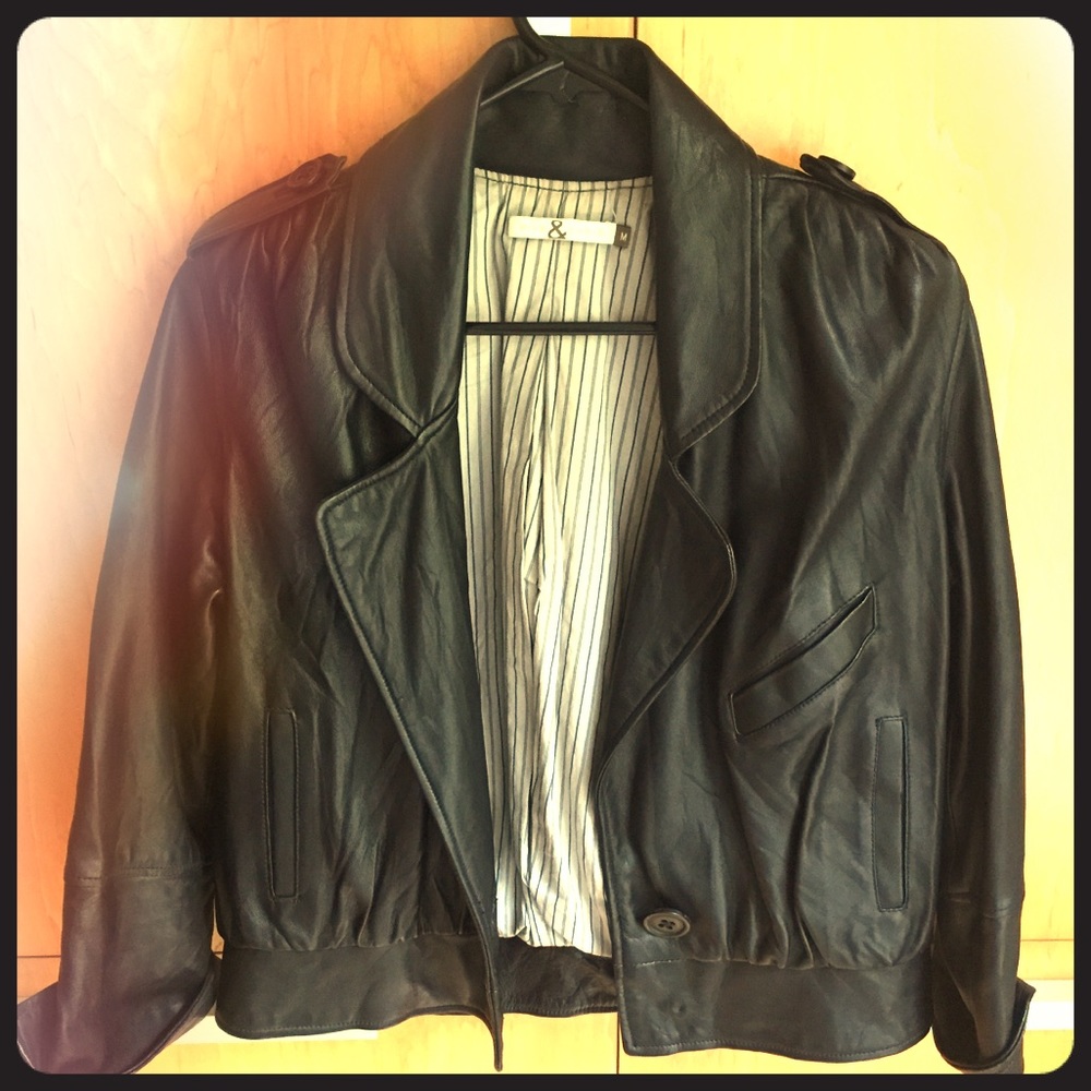 Mike & Chris leather bomber jacket